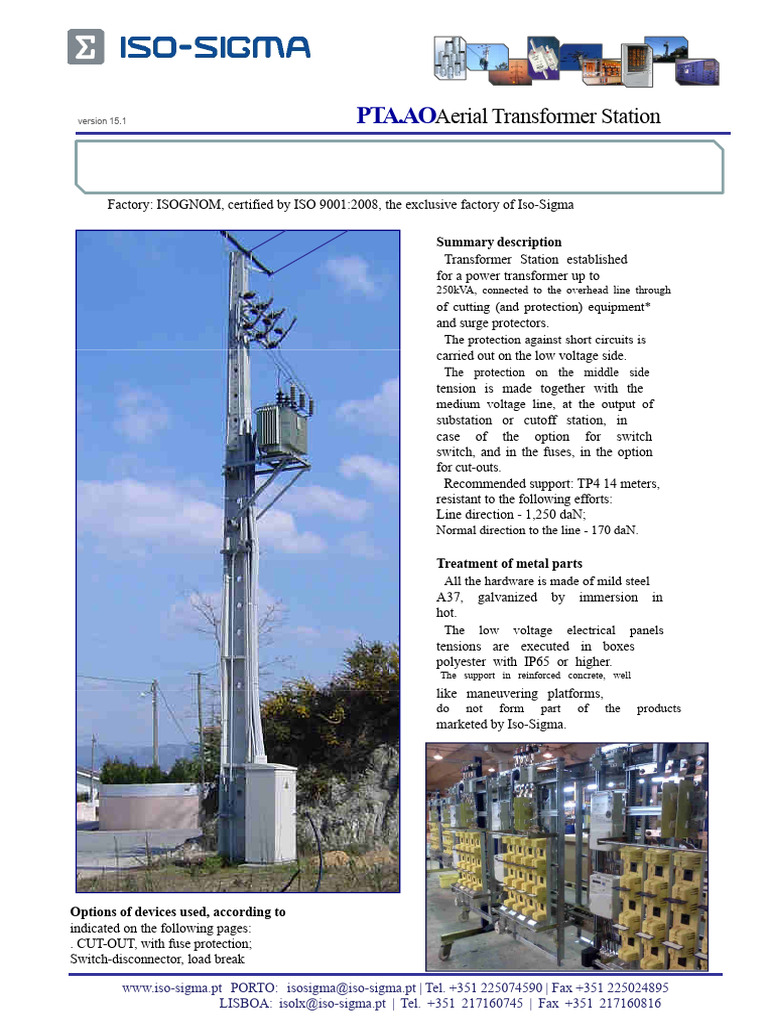 Aerial Transformer Station Overview | PDF | Transformer | Fuse (Electrical)