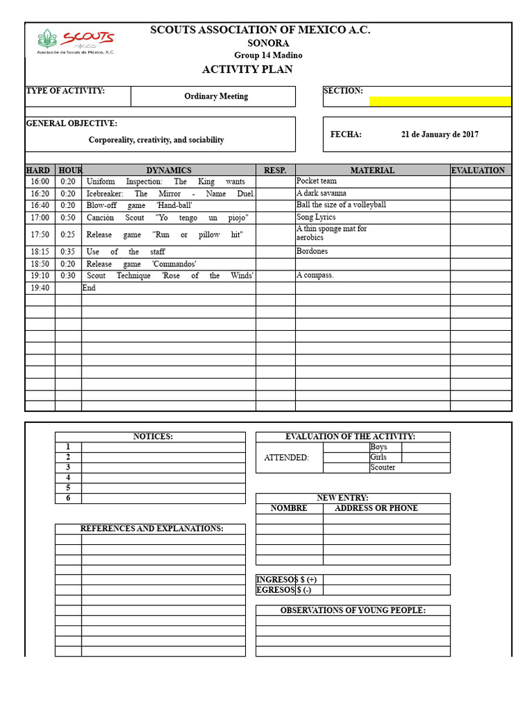 Scout Activities Program | PDF