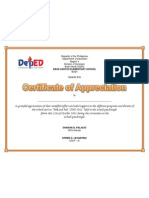 Certificate of Appreciation UNO