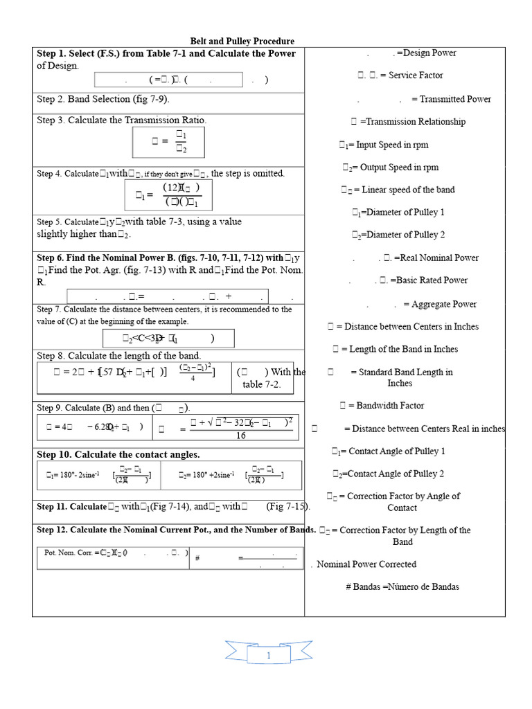Procedure For Belts and Pulleys | PDF | Belt (Mechanical) | Mechanical ...