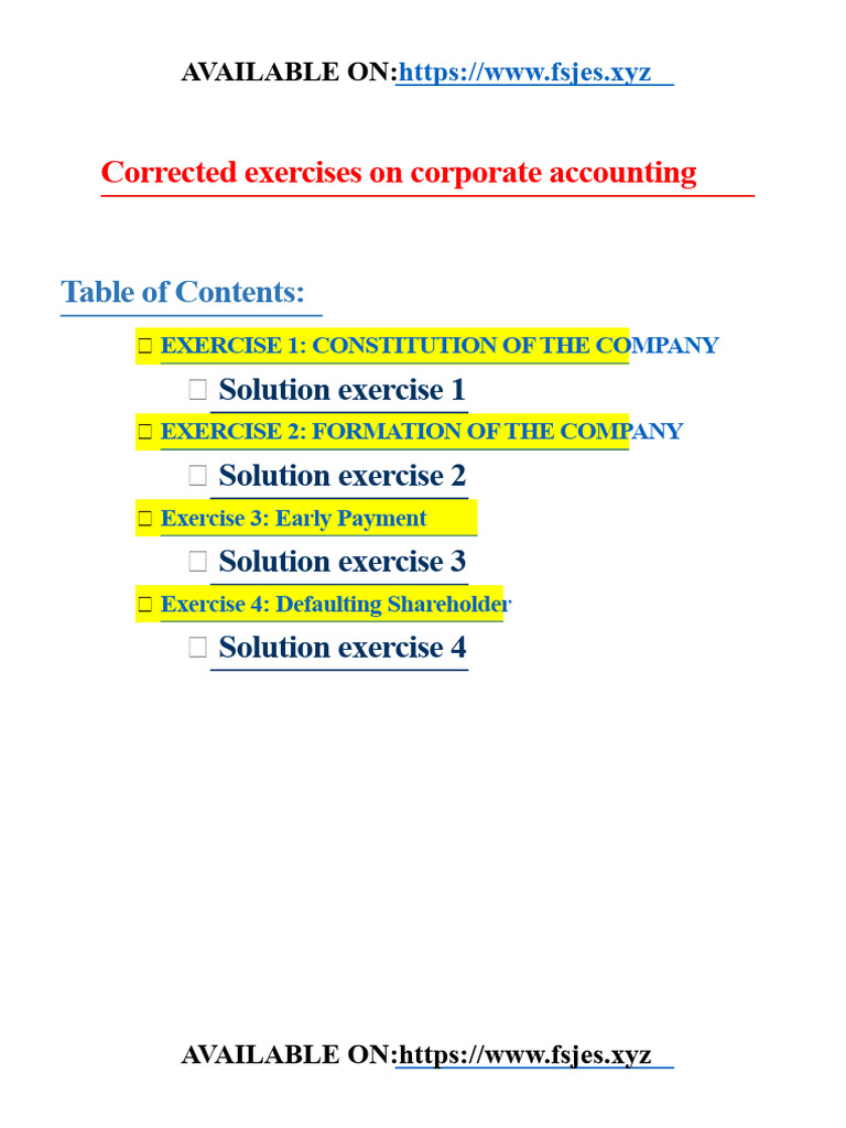 Accounting Companies Exercises with Solutions | PDF | Economics ...