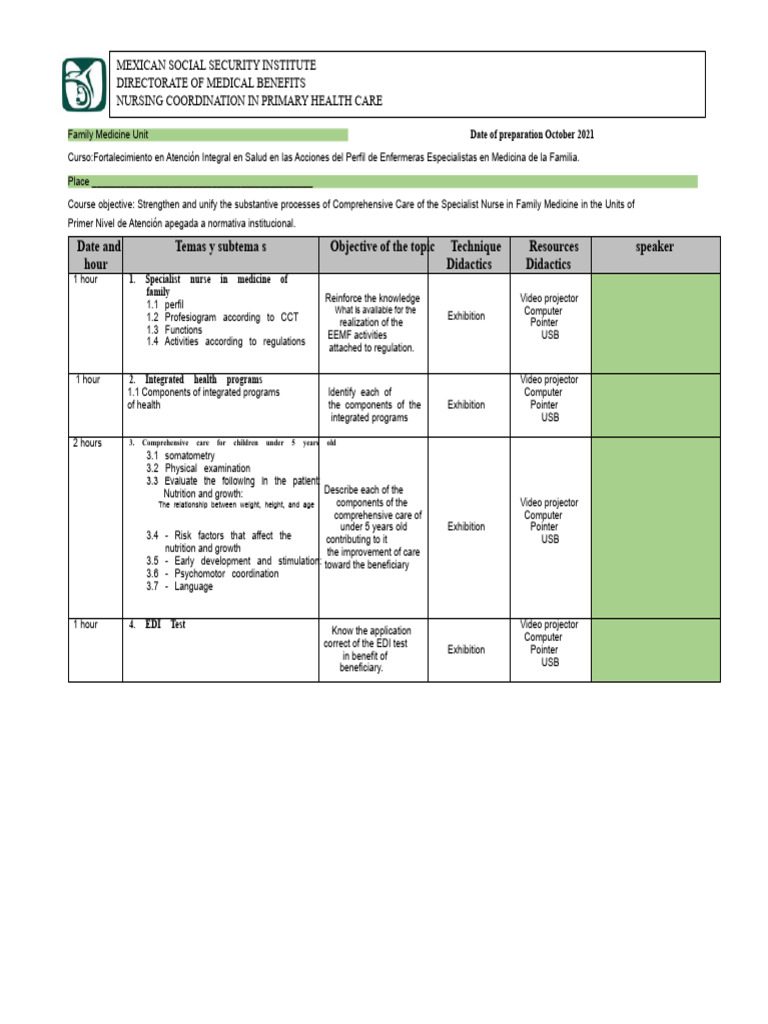 Didactic Planning Pdf Geriatrics Nursing