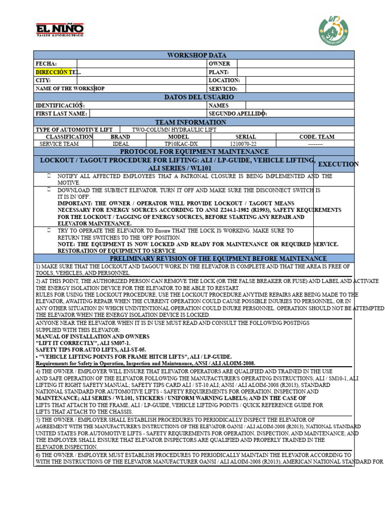 CheckList-Preventive Maintenance of Elevator | PDF | Elevator ...