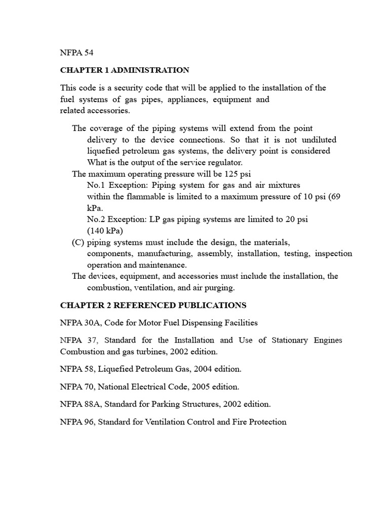 NFPA 54: Gas Pipeline Installation Code | PDF | Pipe (Fluid Conveyance ...