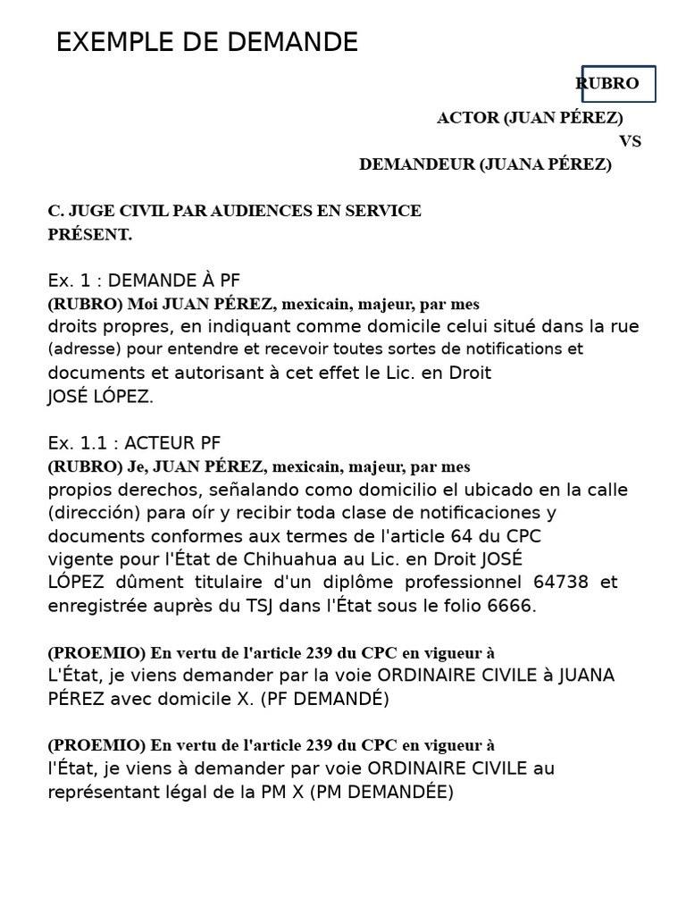 Modèle de demande civile au juge | PDF | Justice | Crime et violence