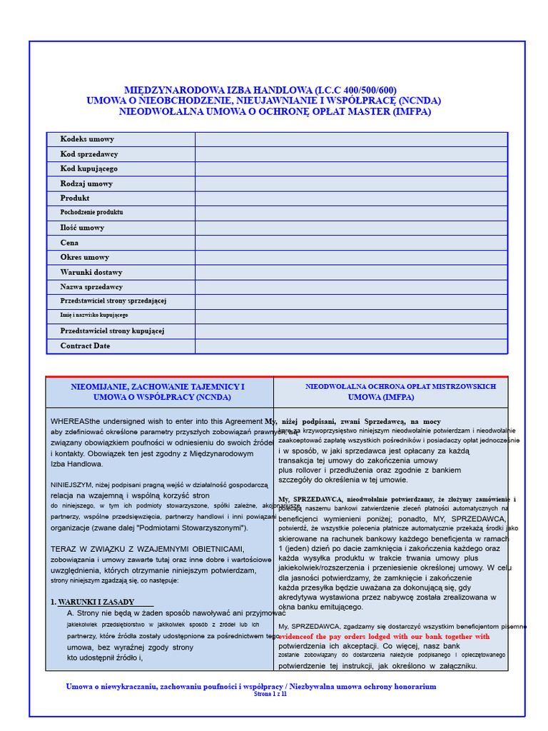 Format NCNDA i IMFPA | PDF