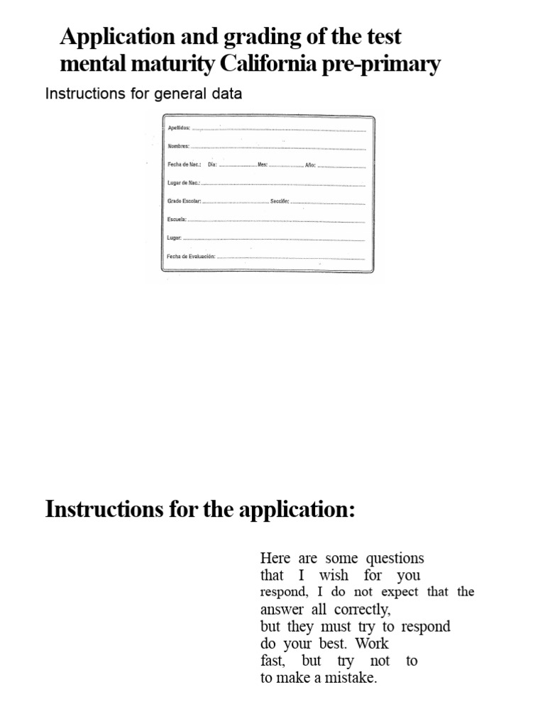 California Pre-Primary Mental Maturity Test | PDF | Zoology