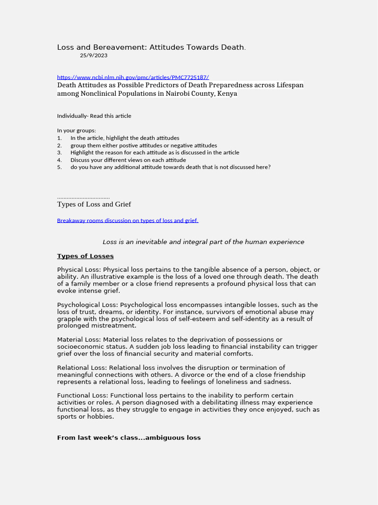 Understanding Loss and Grief Types | PDF | Grief | Dementia
