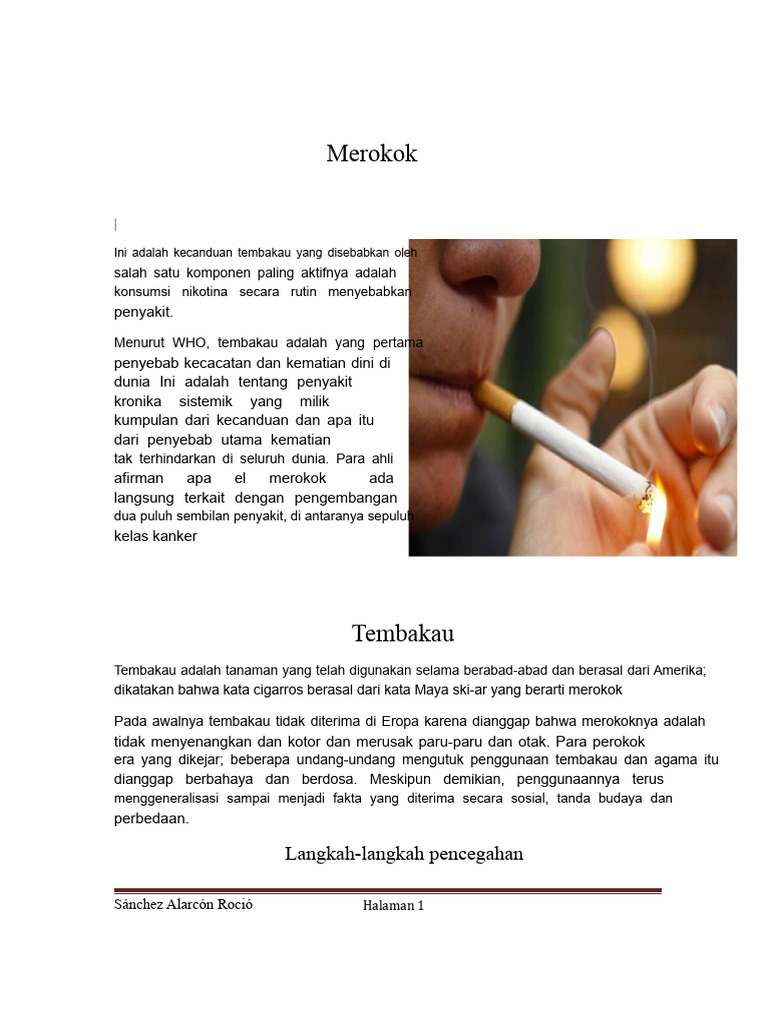 Dampak Merokok dan Pencegahannya | PDF