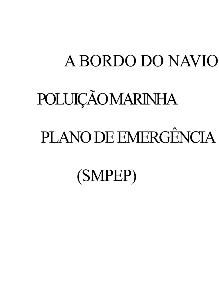 Plano de Emergência para Poluição Marinha | PDF | Mar | Navios