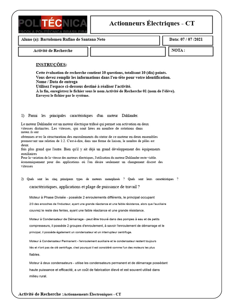 Caractéristiques des moteurs électriques PDF Puissance (physique — free download