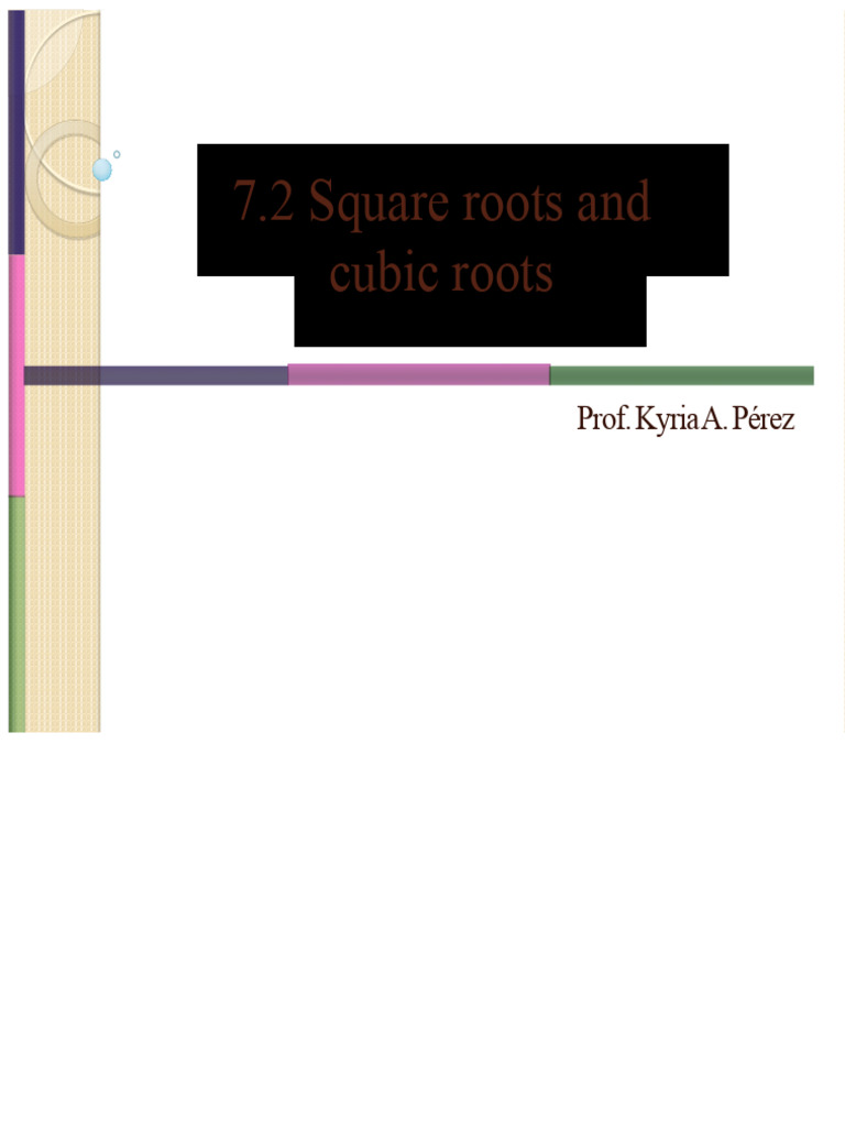 Square and Cubic Roots Explained | PDF | Square Root | Numbers