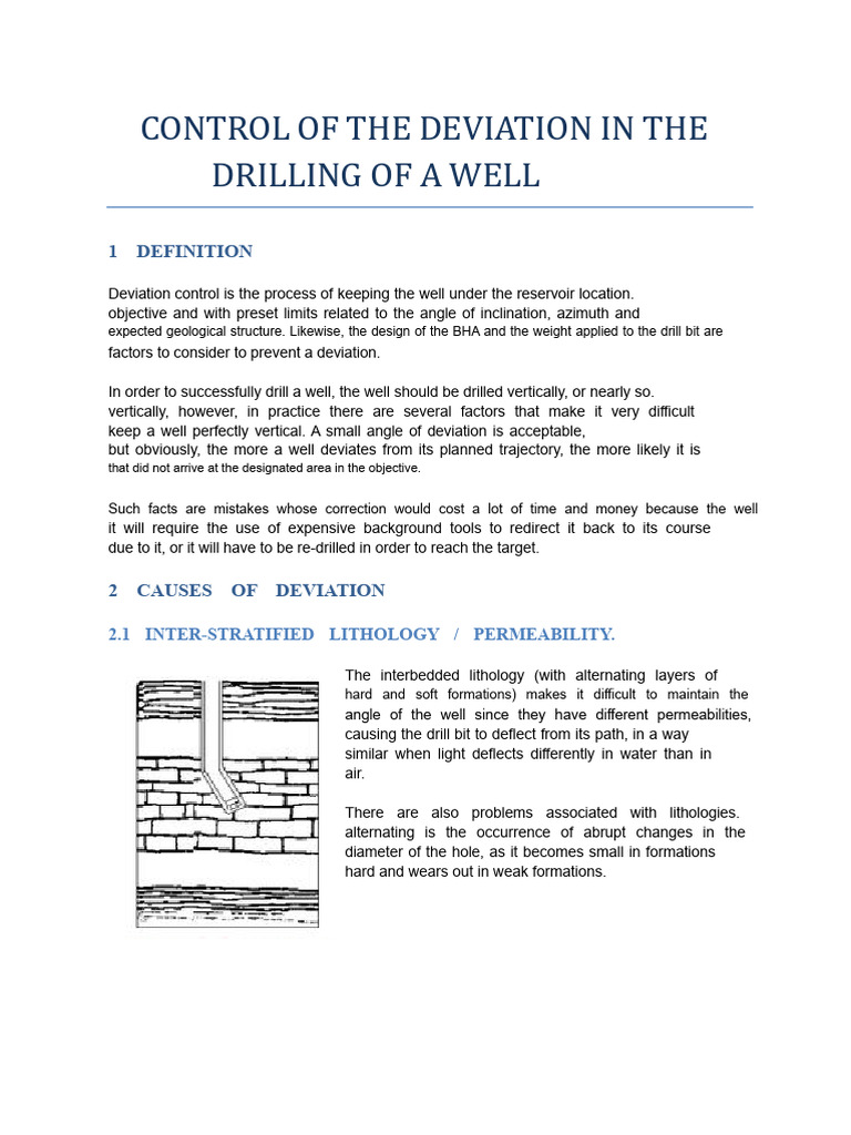 Deviation Control in Well Drilling | PDF | Force | Pipe (Fluid Conveyance)