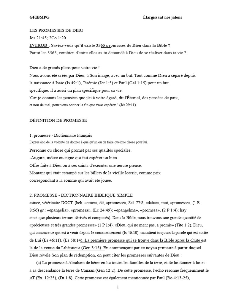 Promesses de Dieu : Foi et Persévérance | PDF | Dieu | Abraham