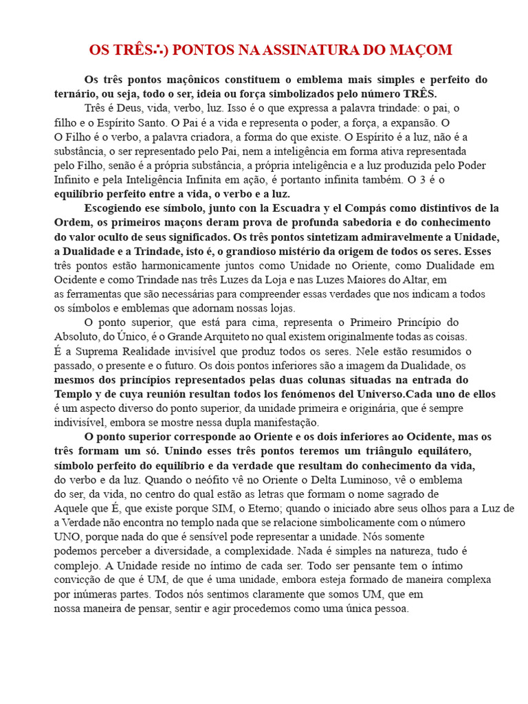 Significado dos Três Pontos Maçônicos | PDF | Maçonaria | Logos ...