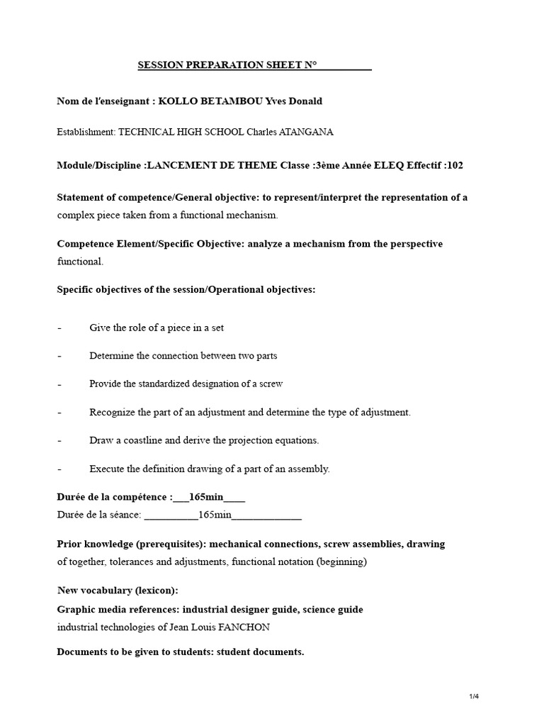 Preparation sheet for drawing practical course | PDF | Cognition | Learning