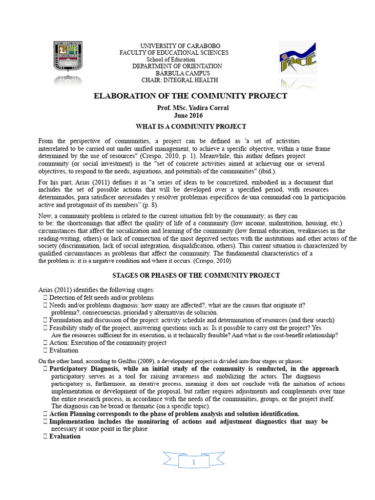The Report On Community Projects | PDF | Methodology | Community