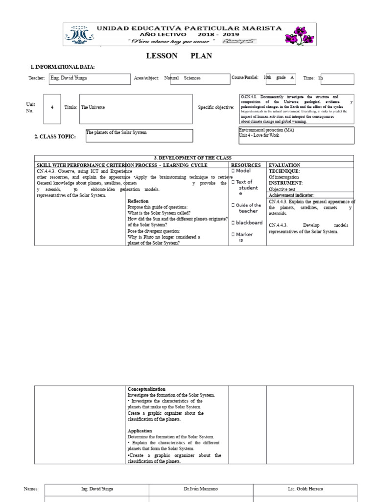 B - Lesson Plan | PDF | Planets | Solar System