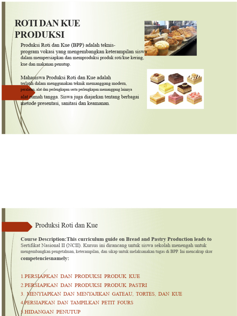 Produksi Roti dan Kue: Keterampilan Vokasi | PDF