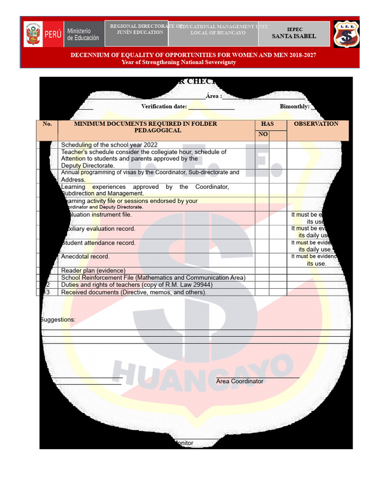 Pedagogical Folder Checklist Guide | PDF | Learning
