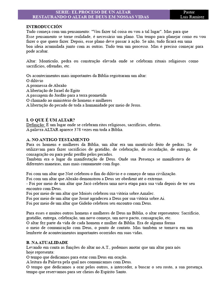 Restaurando o Altar de Deus Hoje | PDF | Elias | Oração