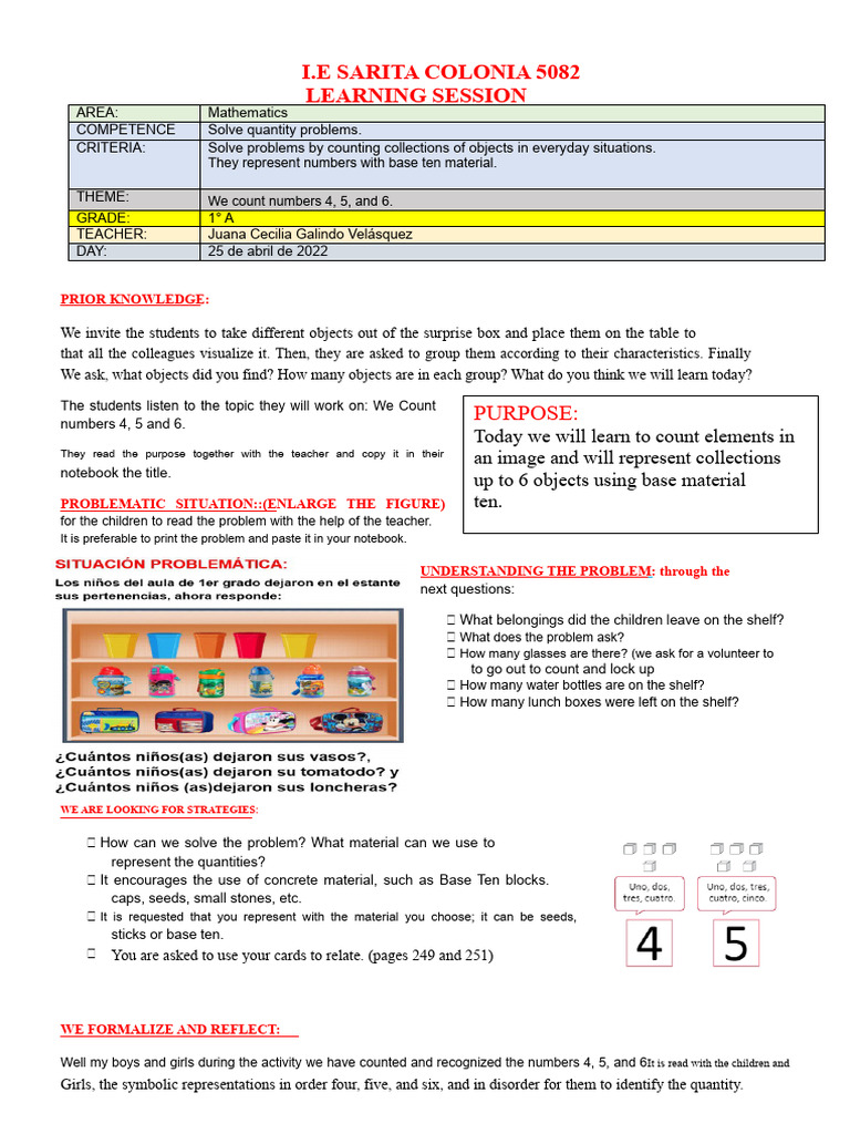 Math Session We Count Numbers 4, 5, 6 | PDF | Mathematics | Cognitive ...
