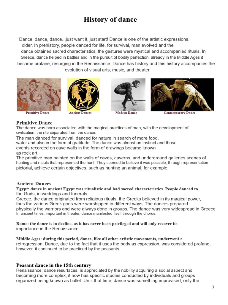 Evolution of Dance Through History | PDF | Dances | Rituals