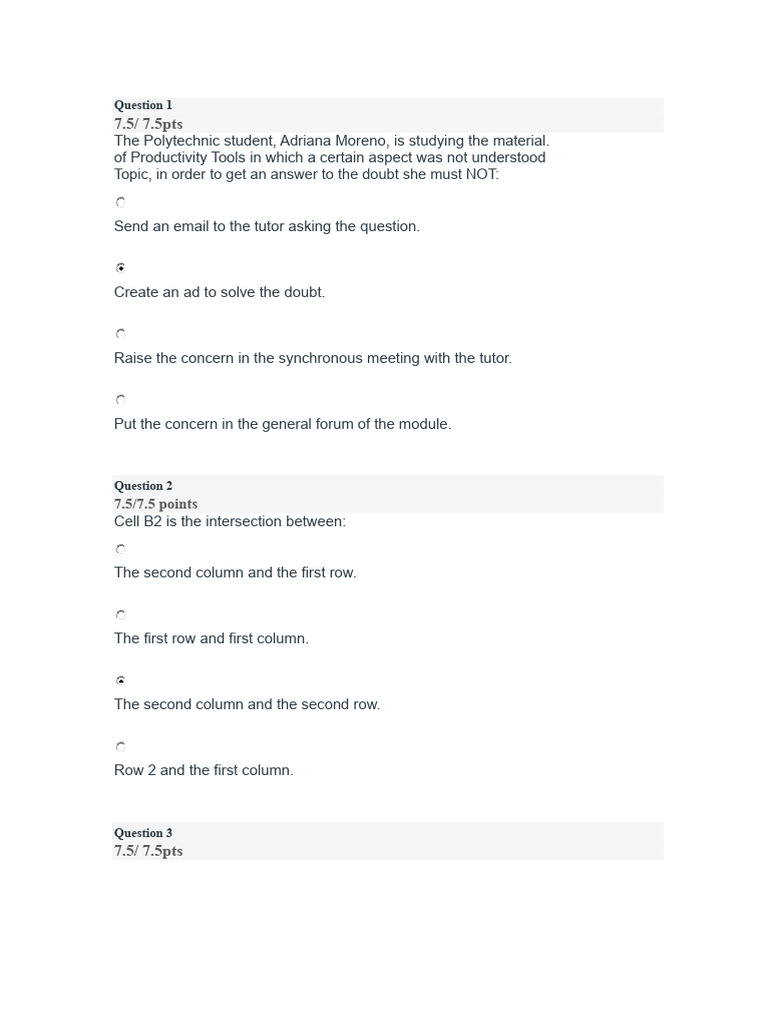 Final Exam Tools For Productivity | PDF | Microsoft Excel | Internet