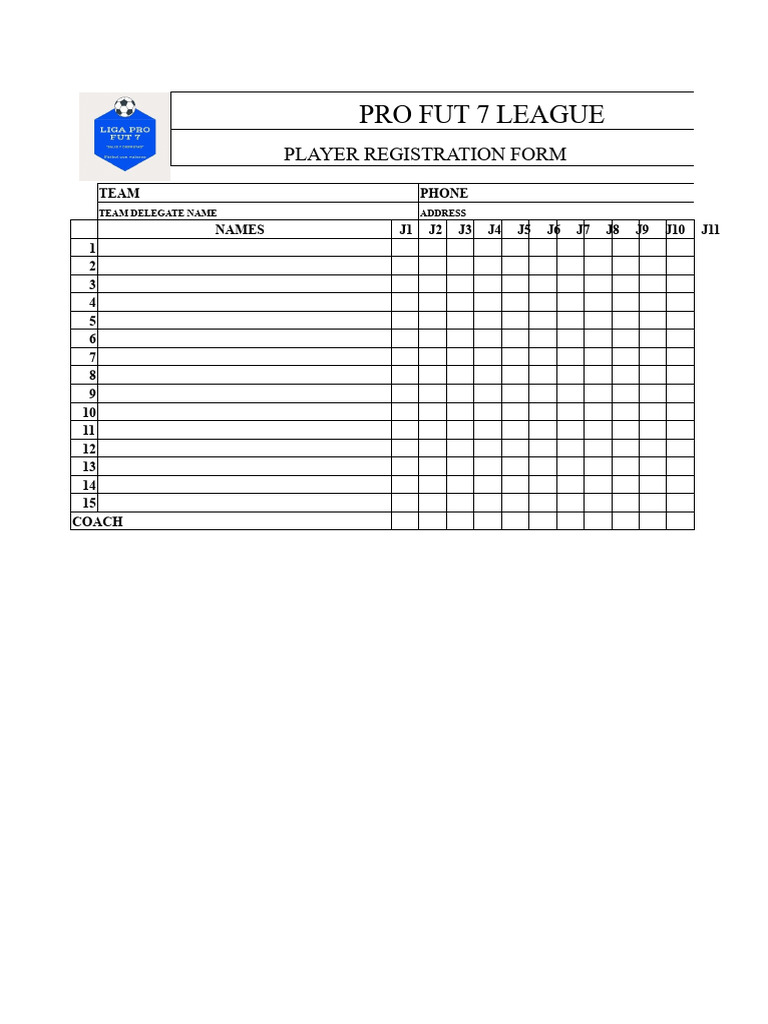 Player Registration Format | PDF