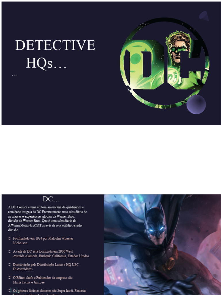 História e Filmes da DC Comics | PDF | DC Comics | Quadrinhos