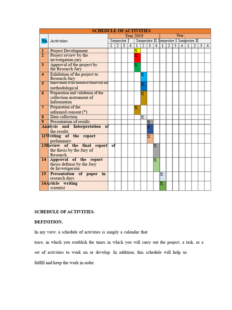 Activity Schedule | PDF | Inquiry | Methodology