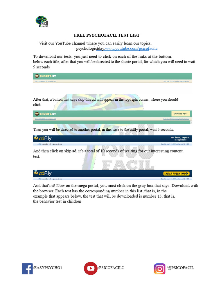 List of Tests With Psychological Download Links | PDF | Wechsler Adult ...