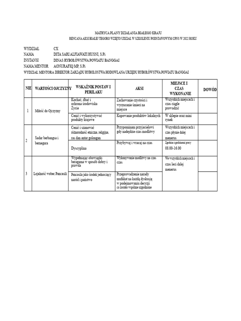 Matrix Plan of Action For Defending The Country | PDF