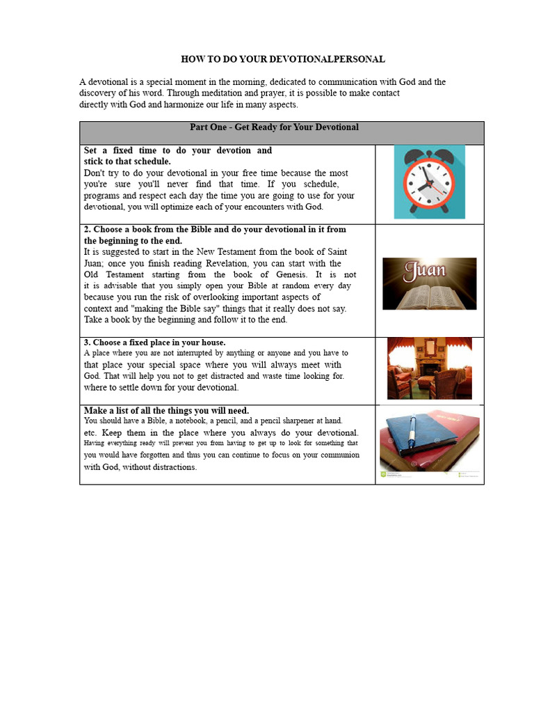 How to Conduct Your Daily Devotional | PDF | Prayer | Bible