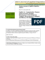 Adult Refugees and Bilingualism in Bangkok Thailand Appeared in Modern Journal of Applied Linguistics 2011