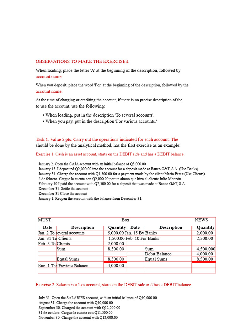 Accounting Exercises and Observations Guide | PDF | Depreciation ...