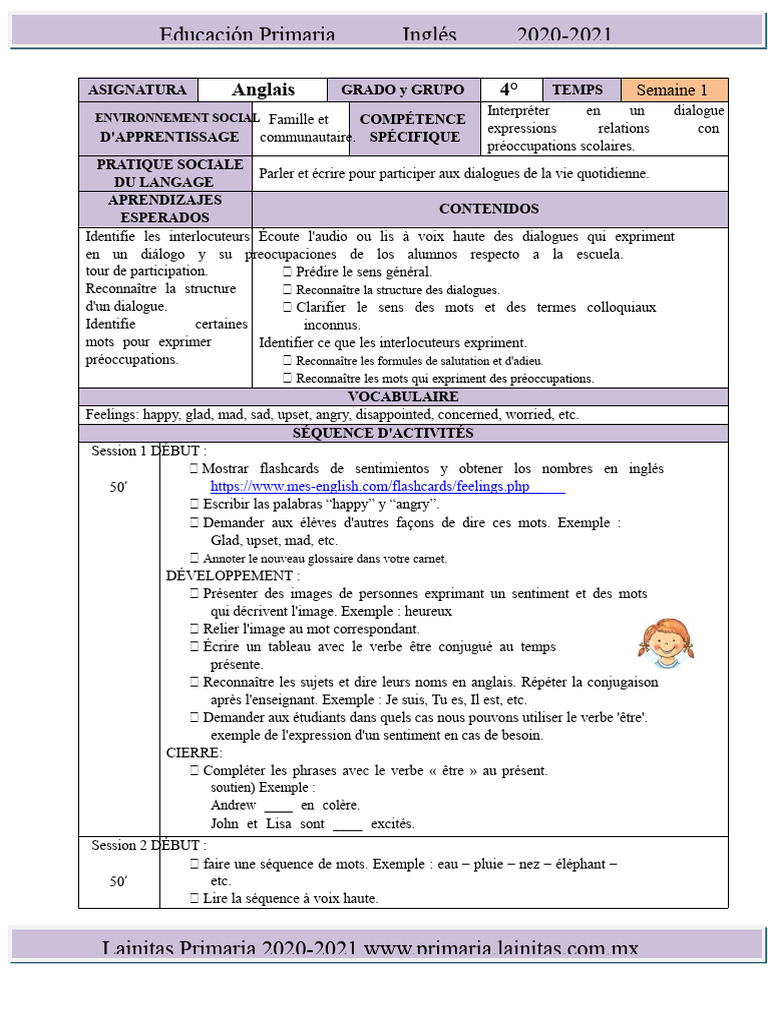 Dialogues en anglais sur les émotions scolaires | PDF | Dialogue | BD