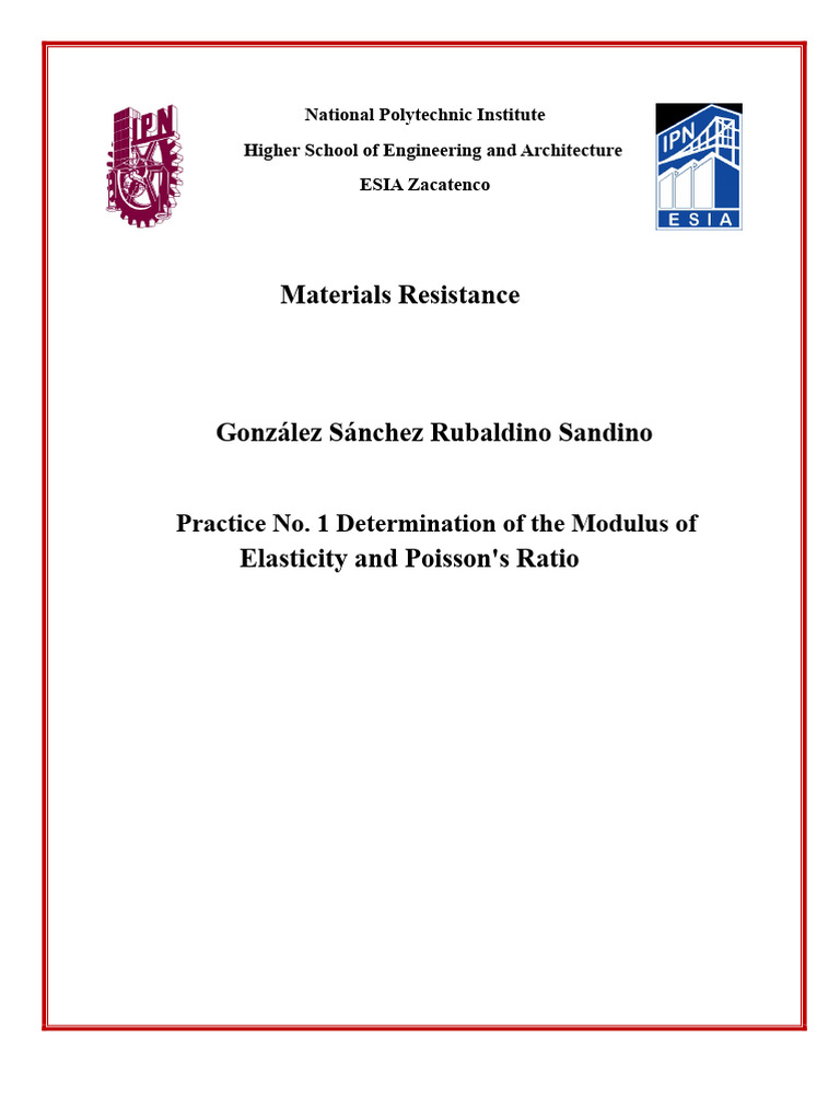 Material Resistance Practice Esia Zac | PDF | Deformation (Engineering ...