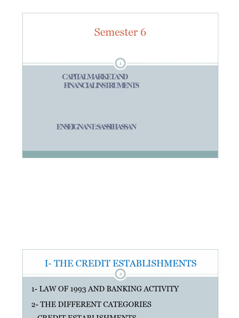 Capital Markets and Financial Instruments Course | PDF | Bonds (Finance ...