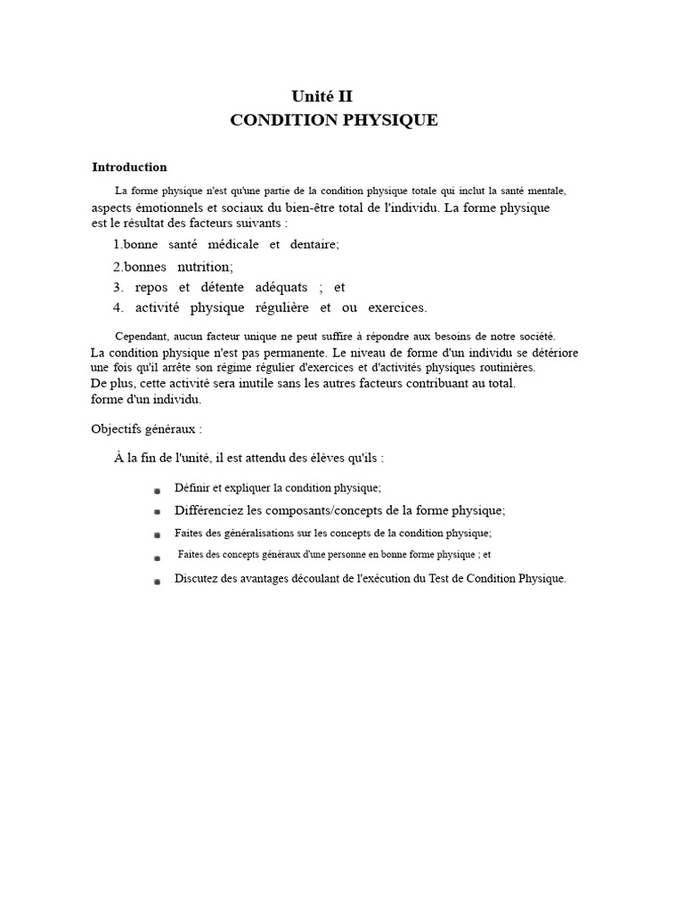 Comprendre la condition physique globale | PDF | Muscle