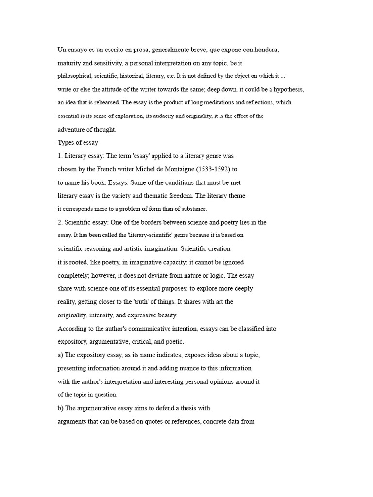 An Essay Is A Written Work in Prose. | PDF | Essays | Critical Thinking