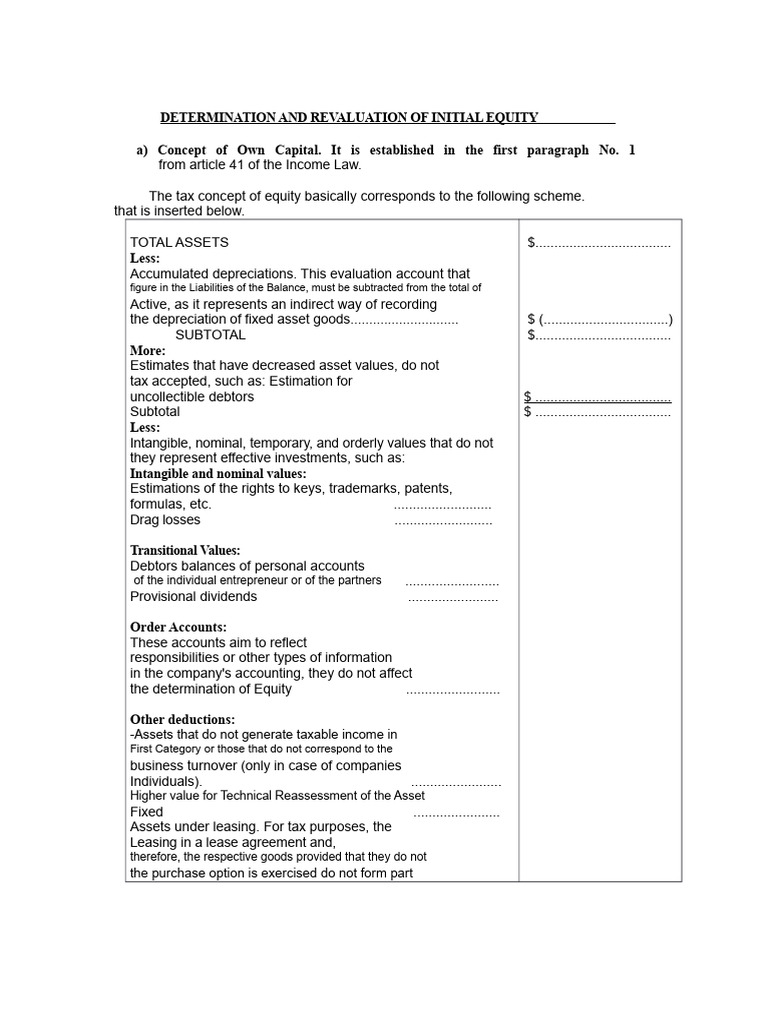 Determination and Revaluation of Initial Equity | PDF | Equity (Finance ...