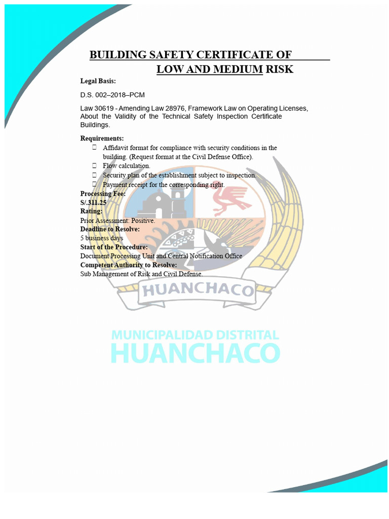 Building Safety Certificate Guidelines | PDF