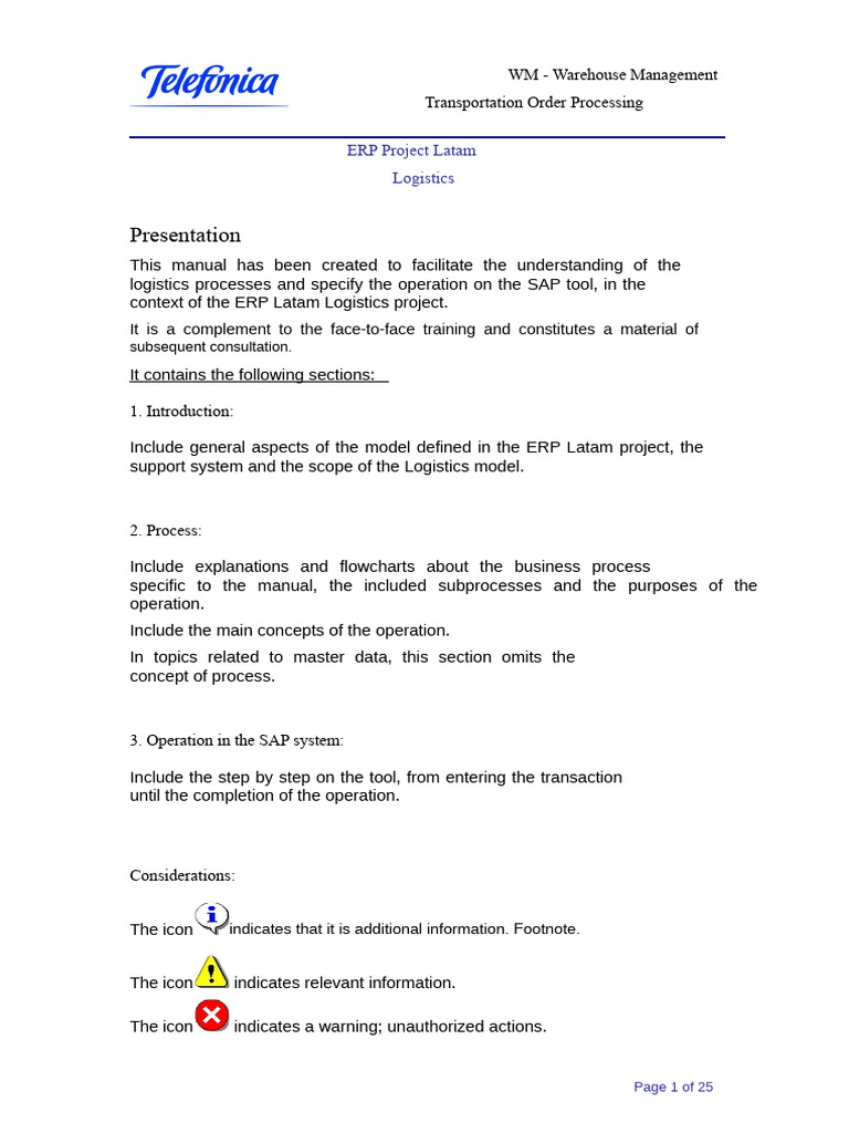 WM Warehouse Management Transportation Order Processing | PDF ...