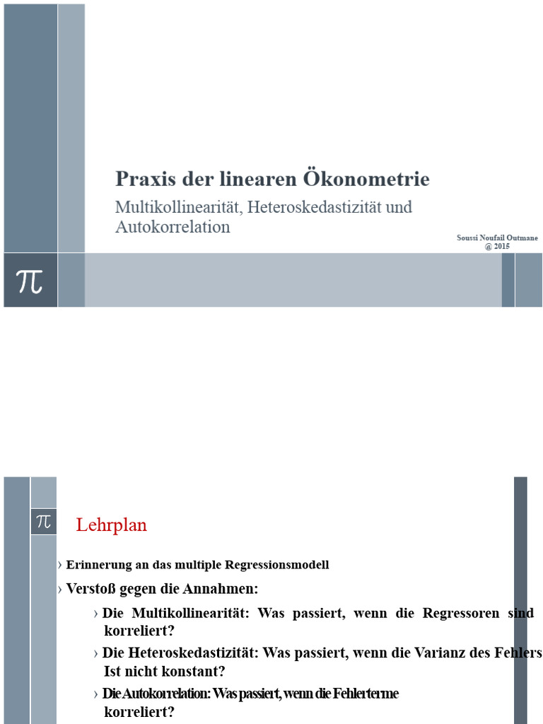 Praxis Der Linearen Ökonometrie - 2 - Heteroskedastizität | PDF