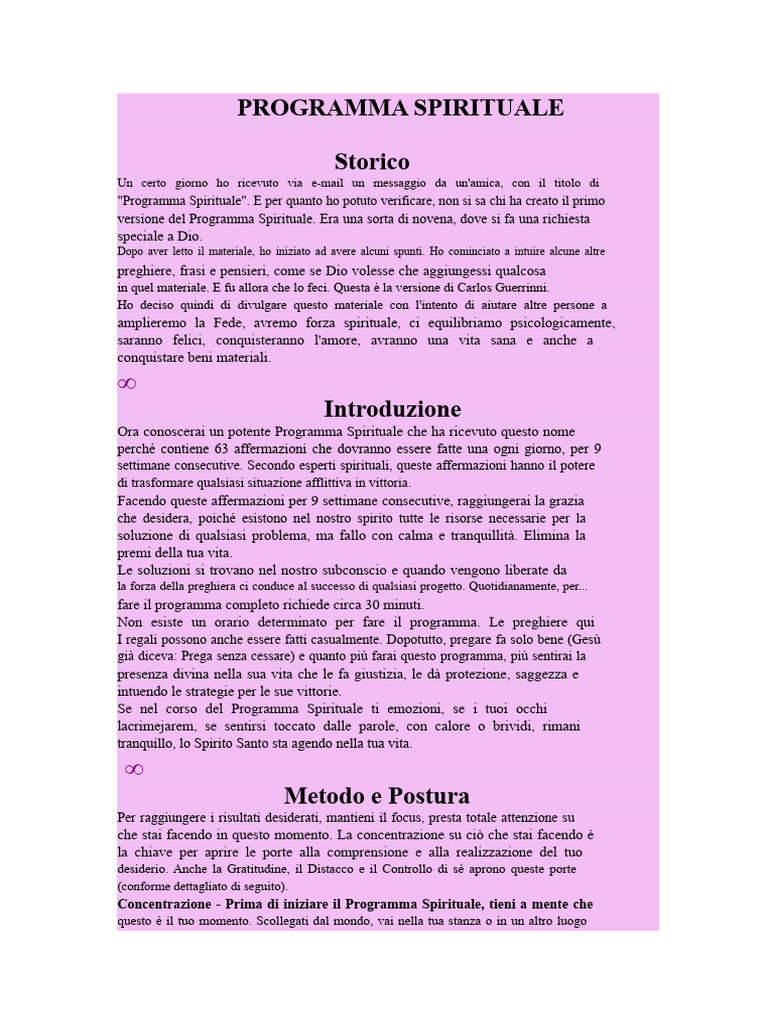 Programma Spirituale | PDF
