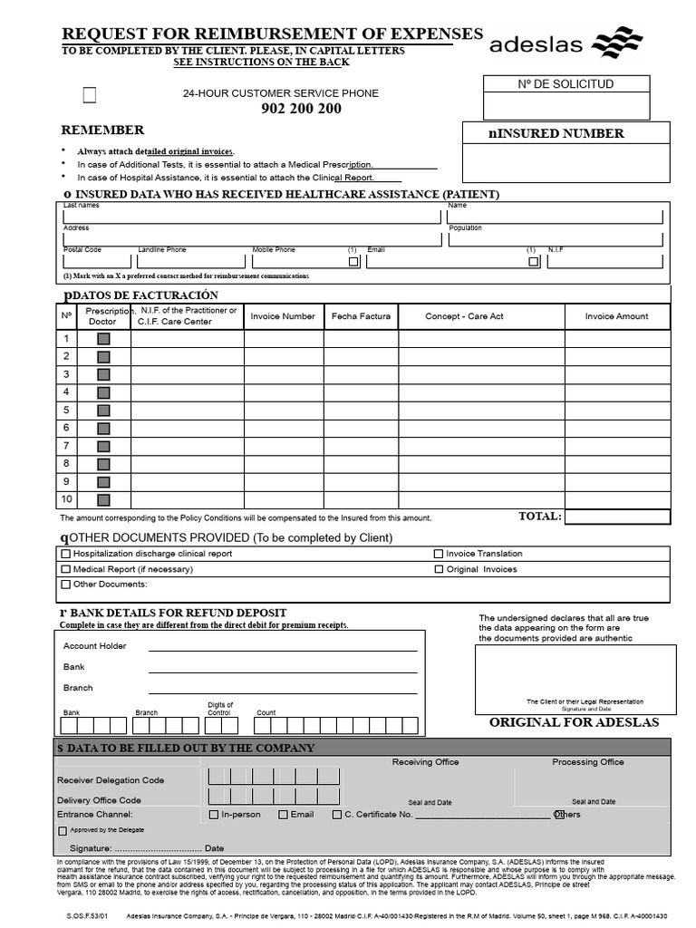 Expense Reimbursement Request Form | PDF | Medical Prescription ...