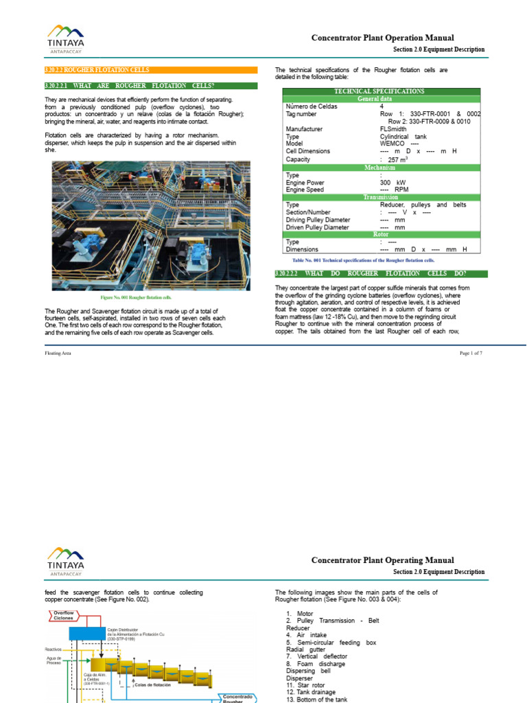 Rougher Flotation Cells Overview | PDF | Valve | Pump