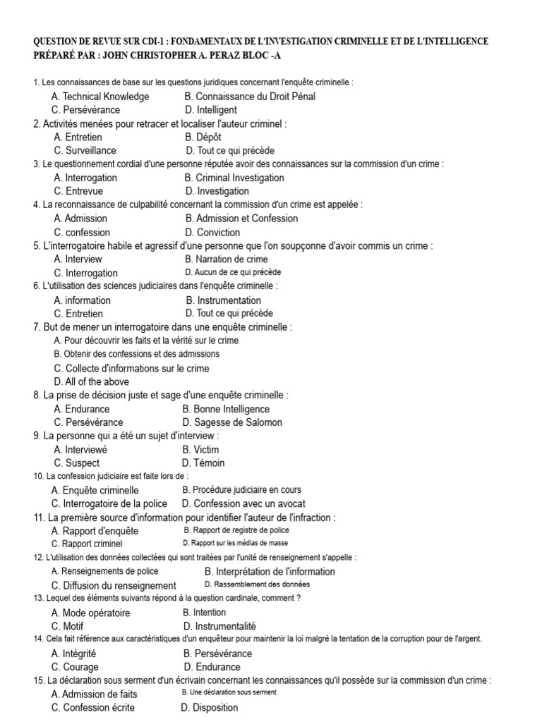 Fondamentaux de l'Investigation Criminelle | PDF | Crimes | Crime et ...