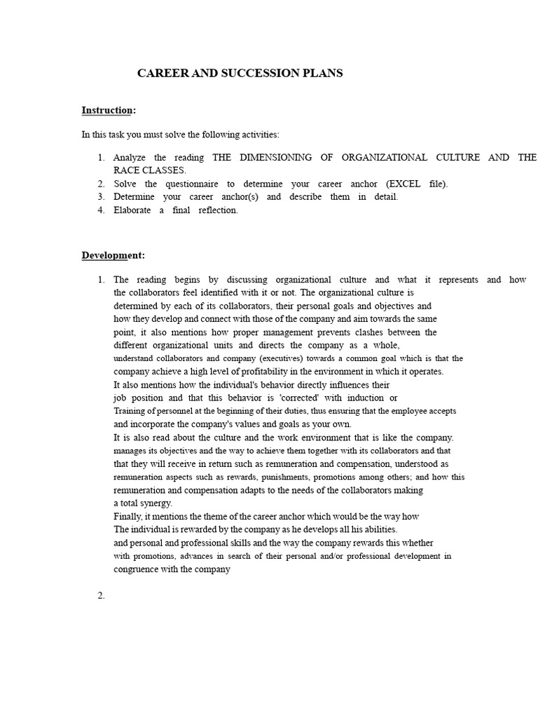 Career Anchors and Organizational Culture | PDF | Organizational ...